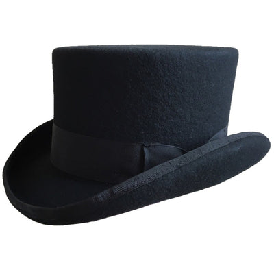 11.5cm (4.5 inch) Wool Felt Low Short Top Hat/  Victorian Steampunk Hat / Cylinder Hat/ Stove pipe Hat /Topper