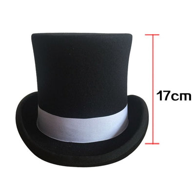 4.5 inch and 7 inch  Wool Felt Top Hat with grey grosgrain/ Victorian Steampunk Hat / Cylinder Hat/ Stove pipe Hat /Topper