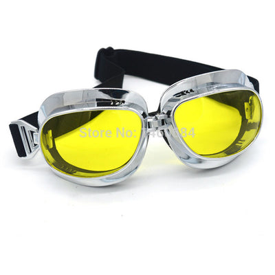 2017 Retro WWII Motorcycle Goggles Lunette Moto Aviateur Vintage Glasses Silver/Copper