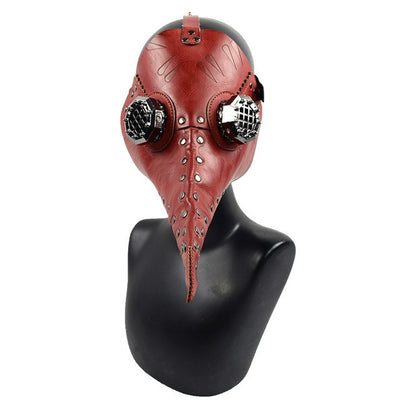 Steampunk New Upgrade Faux Leather Plague Doctor Masks Cosplay White And Black Bird Long Beak Masks Halloween Carnival Costumes