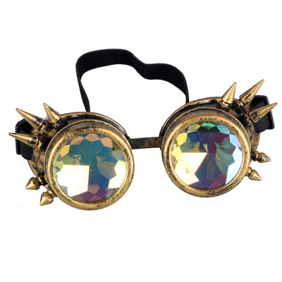 New Victorian Steampunk Goggle Glasses Welding Cyber Punk Spiked Gothic Cosplay