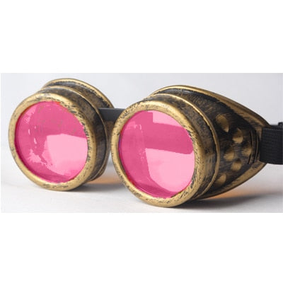 Steampunk Goggles Unisex Gothic Vintage Style Punk Gothic Glasses Cosplay bronze frame 7 colour lens NEW fashion