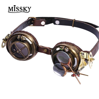 MISSKY  Punk Vintage Sunglasses Retro Gothic Steampunk Goggles Glasses Men Sun Glasses Plastic Adult Cosplay Eyewear