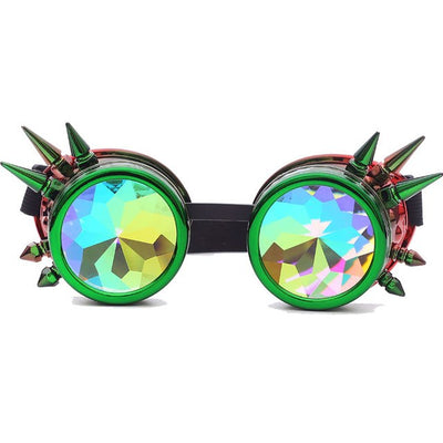 FLORATA Kaleidoscope Colorful Glasses Rave Festival Party EDM Sunglasses Diffracted Lens Steampunk Goggles