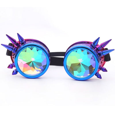 FLORATA Kaleidoscope Colorful Glasses Rave Festival Party EDM Sunglasses Diffracted Lens Steampunk Goggles