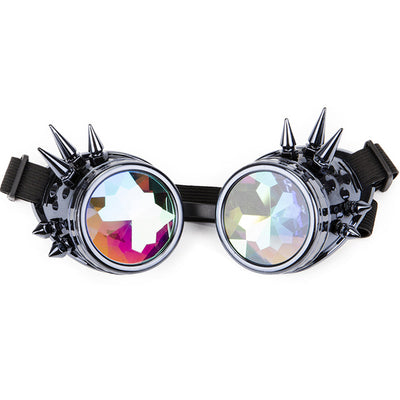 FLORATA Kaleidoscope Colorful Glasses Rave Festival Party EDM Sunglasses Diffracted Lens Steampunk Goggles