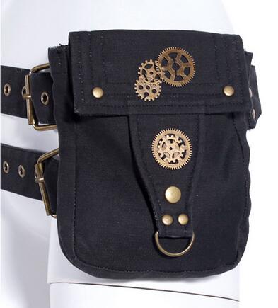 Steam Punk Holster bag Rock Canvas Steampunk bag Retro Goth Shoulder Waist Bag Women and Men Thigh clutch women bag Steam Punk