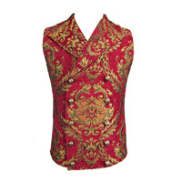 Gothic Embroidery Men's Print Vest Punk Sleeveless V-neck Vest Retro Court Style Fancy Pattern Vest Steampunk Banquet Vest